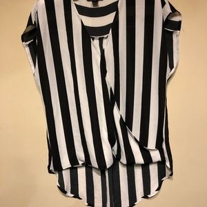 Black and White Blouse